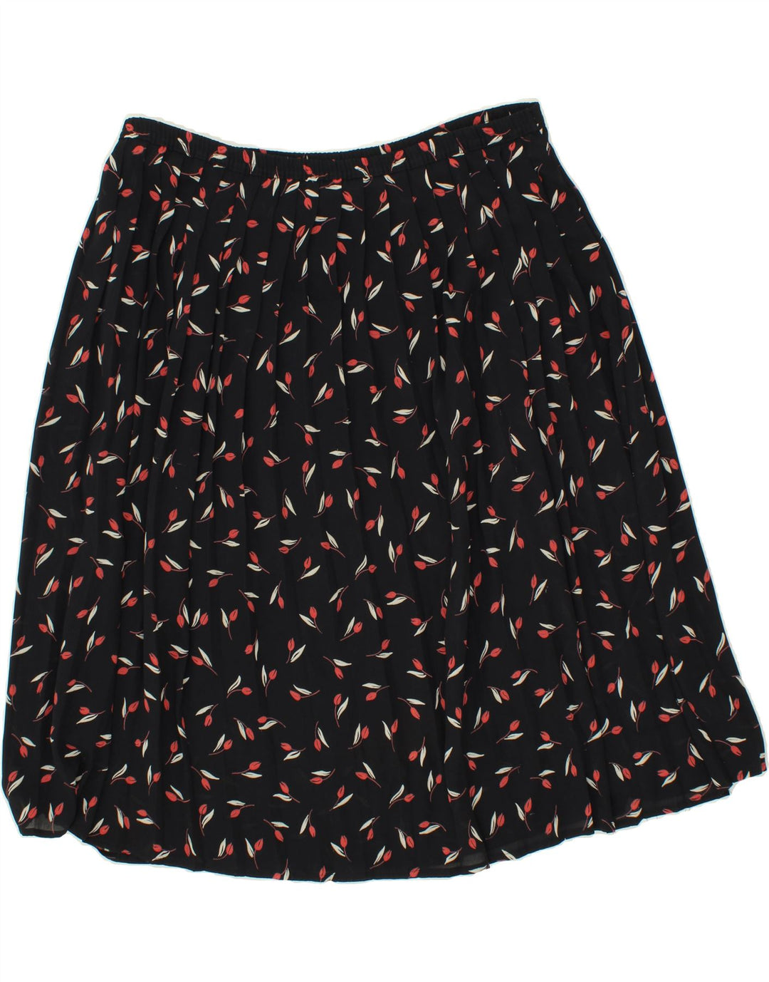 VINTAGE Womens A-Line Skirt UK 16 Large W36 Black Polyester Vintage Vintage and Second-Hand Vintage from Messina Hembry 