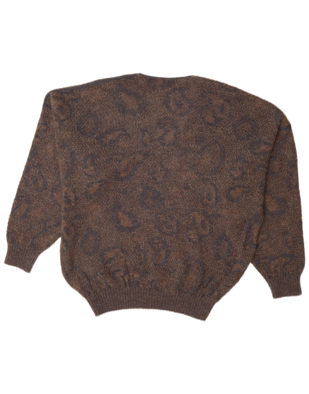 MARCCAIN Muški džemper s V-izrezom XL smeđe geometrijske vune