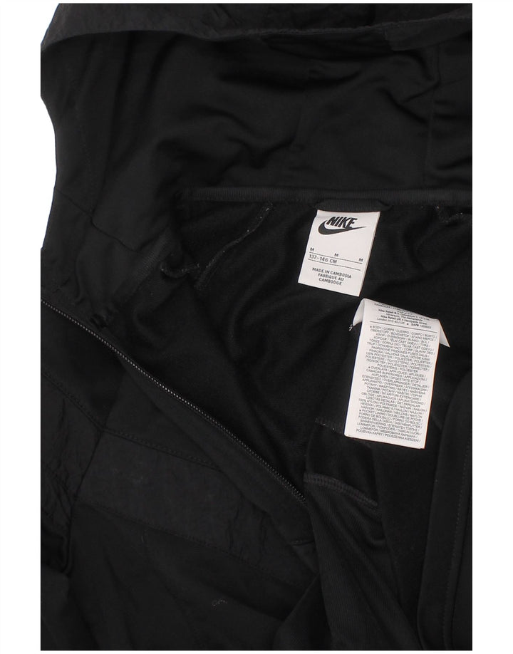 NIKE Pulover s kapuljačom i kapuljačom za djevojčice 10-11 godina srednje crne boje od poliestera