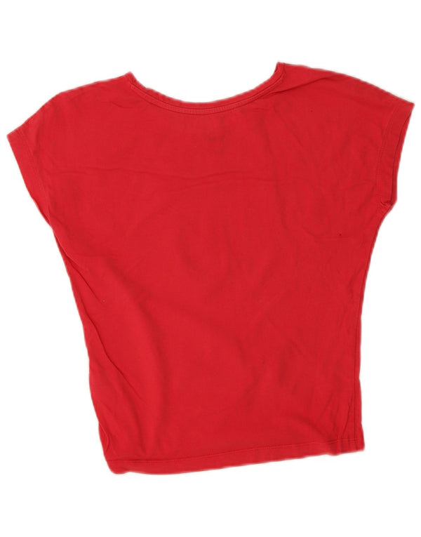 Puma Girls Graphic T-Shirt Top 9-10 Years Red Pamuk