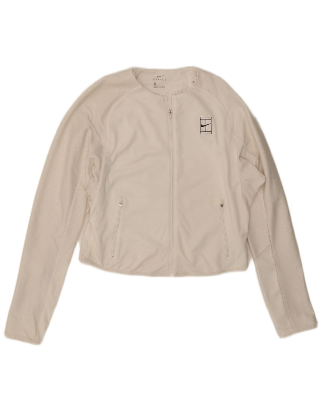 Nike ženska gornja jakna Dri Fit Crop Trenirka UK 16 veliki bijeli poliester