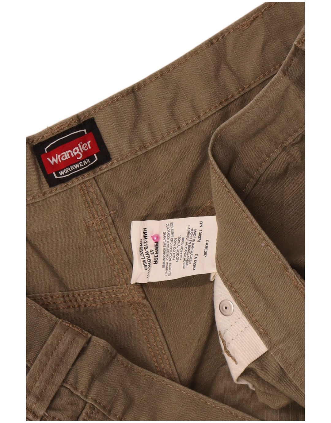 Wrangler muške kargo kratke hlače W42 2XL kaki pamuk