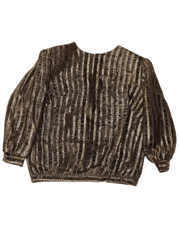 Vintage dvodijelni ženski set suknji UK 14 srednje veličine W29 smeđe na pruge