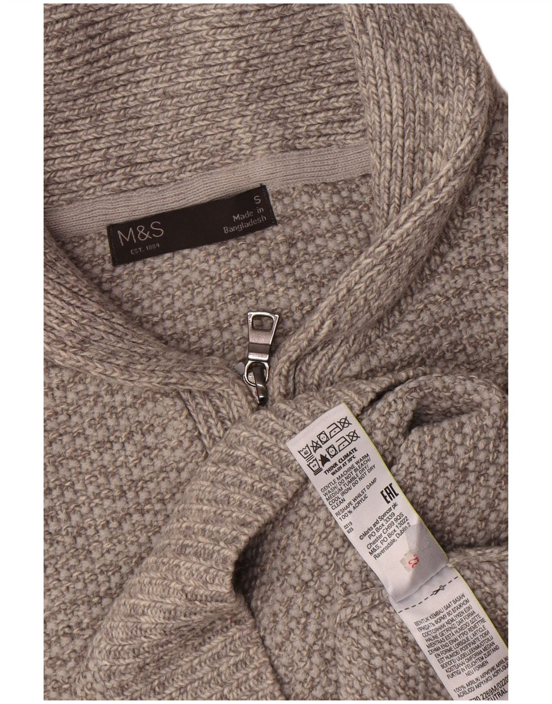 Marks & Spencer muški pulover s polo ovratnikom mali sivi akril