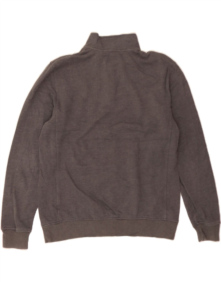 IZOD Mens Zip Neck Sweatshirt Jumper Medium Grey Cotton Vintage Izod and Second-Hand Izod from Messina Hembry 