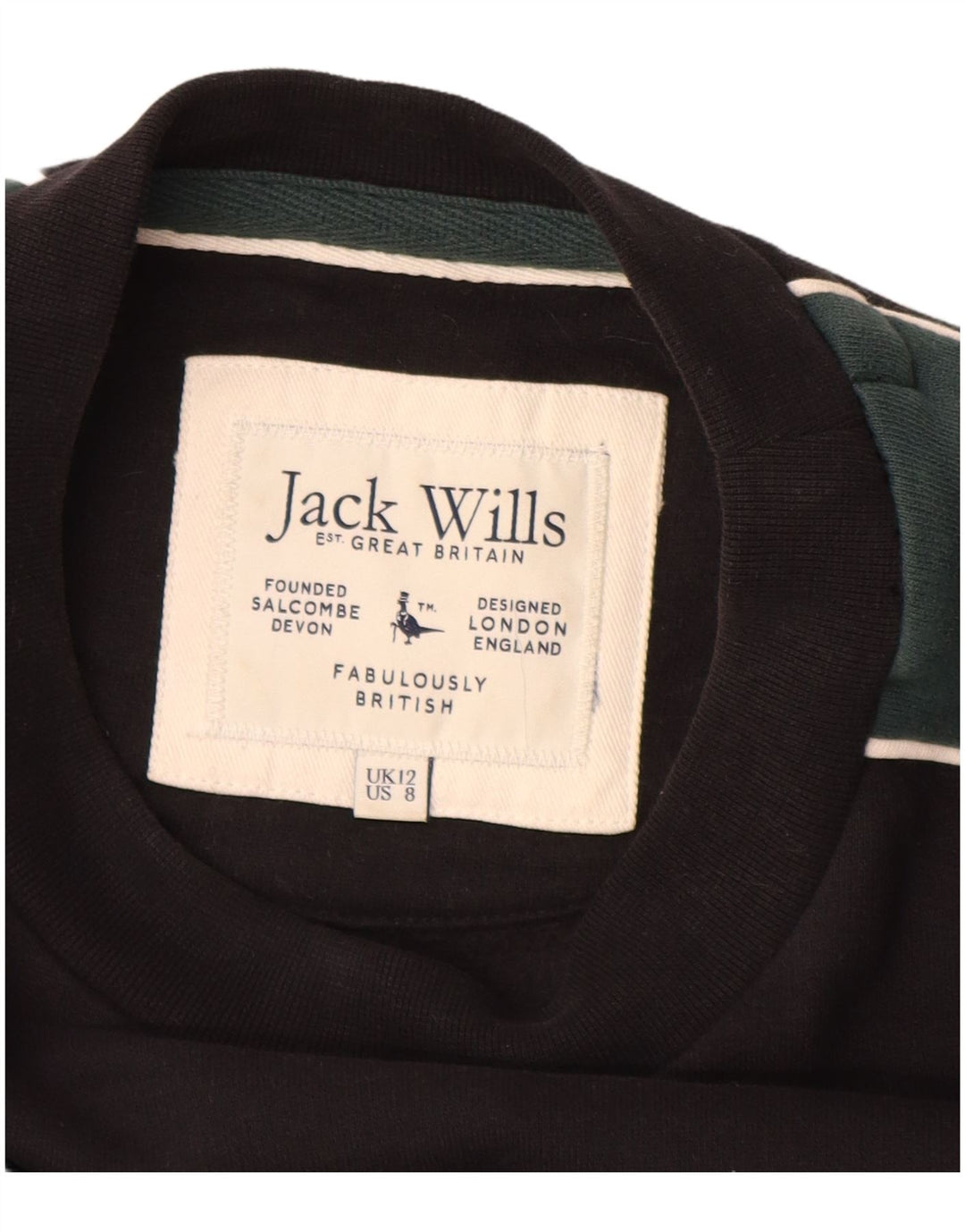 JACK WILLS Ženska prevelika haljina s džemperom UK 12 srednje crna
