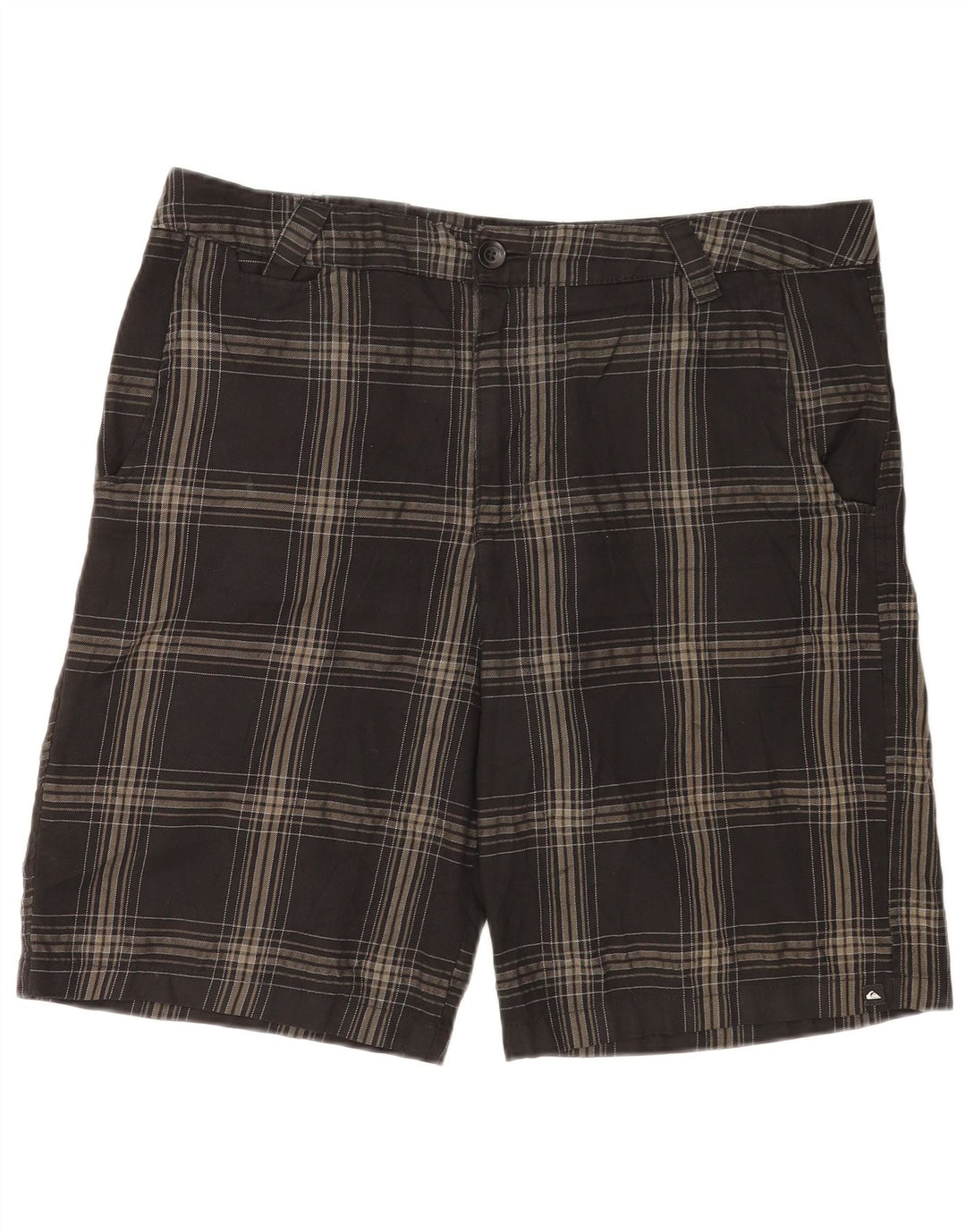 Quiksilver muške chino kratke hlače W36 veliki sivi karirani poliester