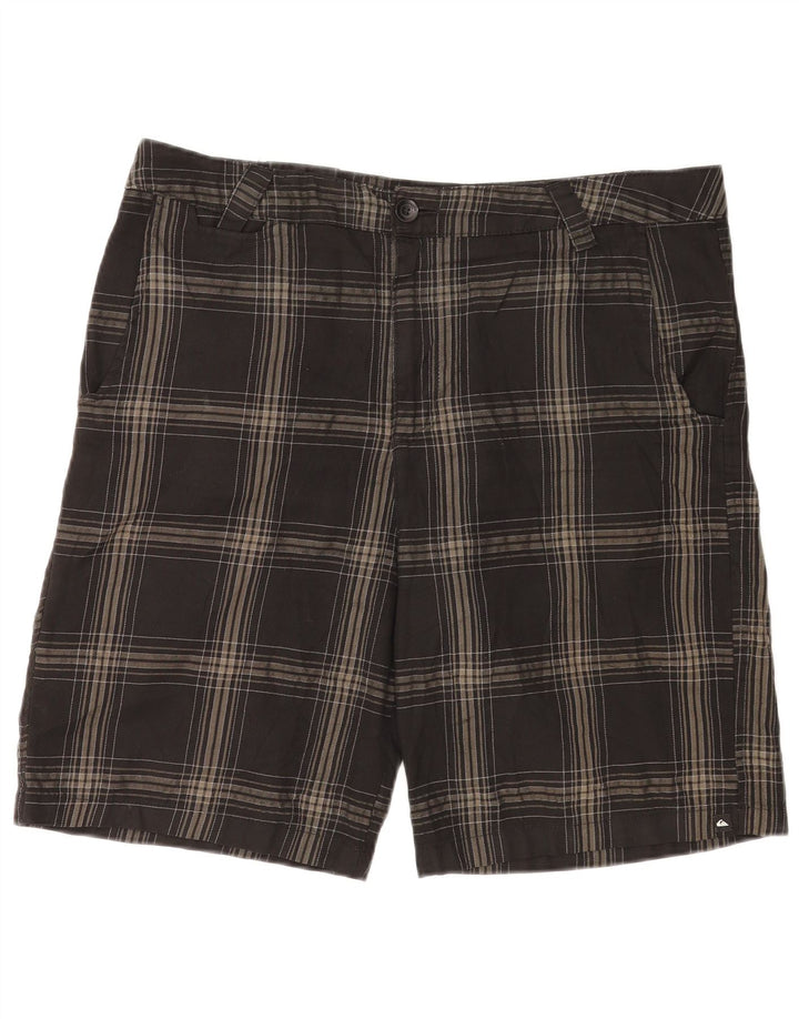 Quiksilver muške chino kratke hlače W36 veliki sivi karirani poliester