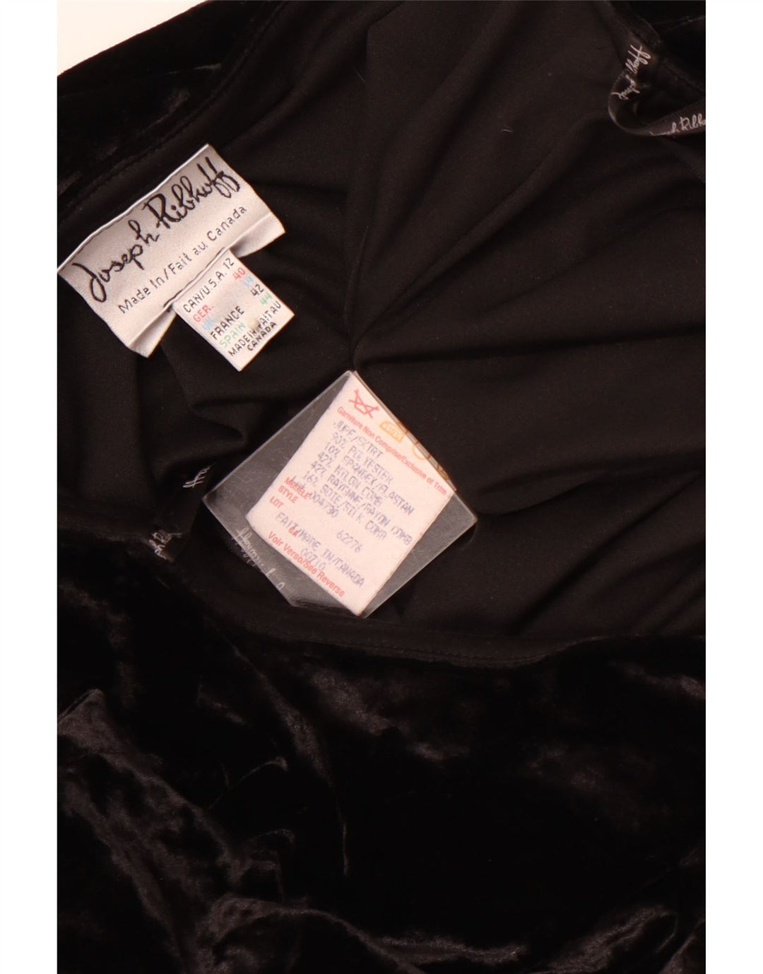 JOSEPH RIBKOFF Ženska suknja za trubu od velura UK 14 Large W30 crni poliester