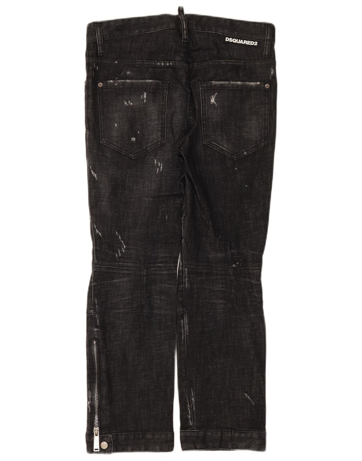 Dsquared2 ženske ravne traperice IT 44 srednje W30 L26 crni pamuk