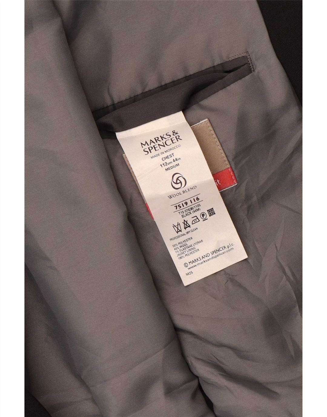 Marks & Spencer muška jakna sako s 3 gumba UK 44 XL crni poliester