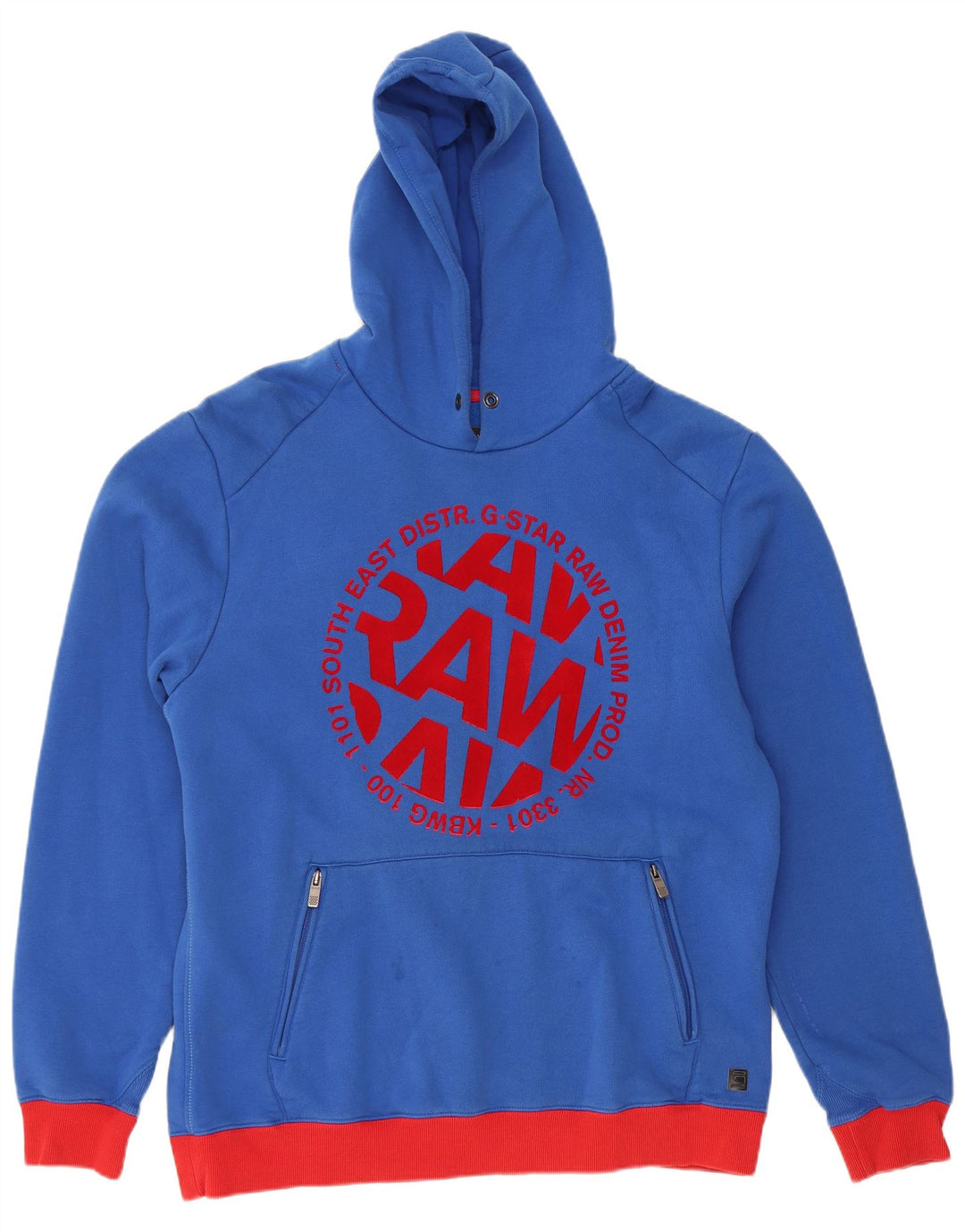 G-STAR muška majica s kapuljačom s grafičkim motivima 2XL pamuk plave boje