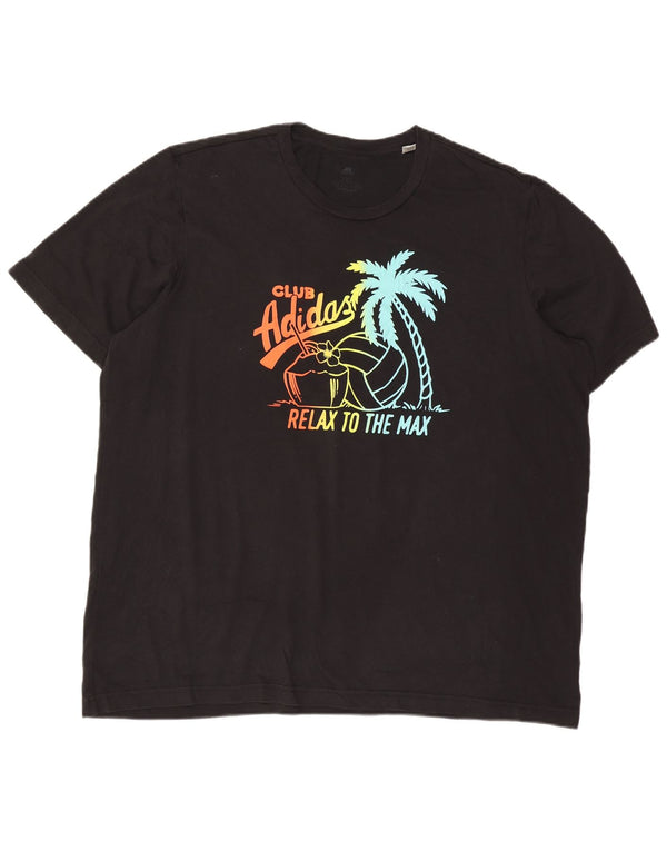 Adidas Mens Aeroready Graphic T-Shirt Top 2XL Black Cotton