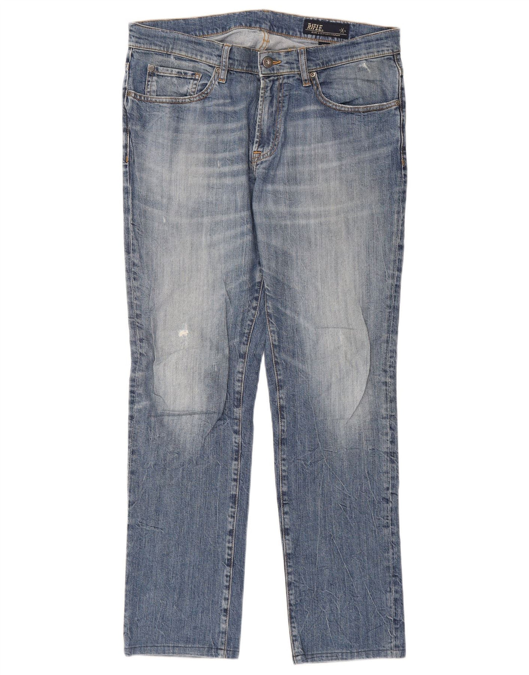 RIFLE Mens Straight Jeans W34 L31 Blue Cotton