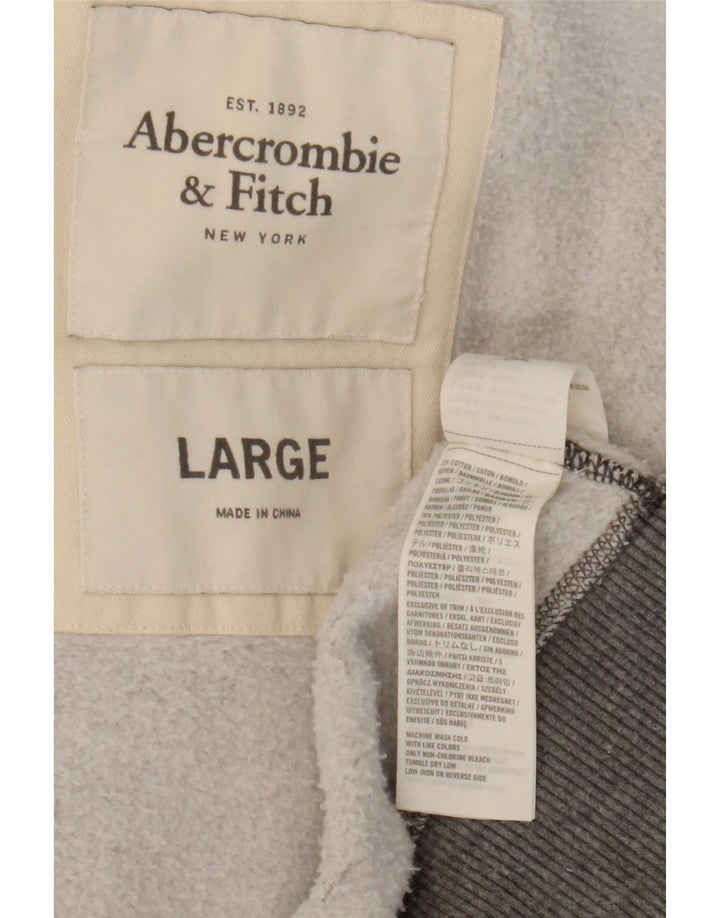 Abercrombie & Fitch Muška gornja jakna od trenirke, veliki sivi pamuk