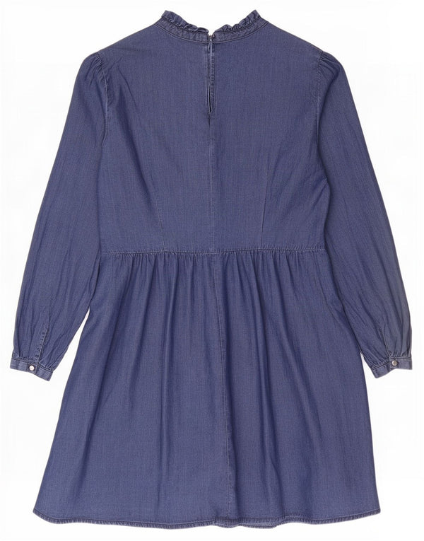 Oasis ženska haljina s dugim rukavima u više slojeva UK 16 Large Blue Lyocell
