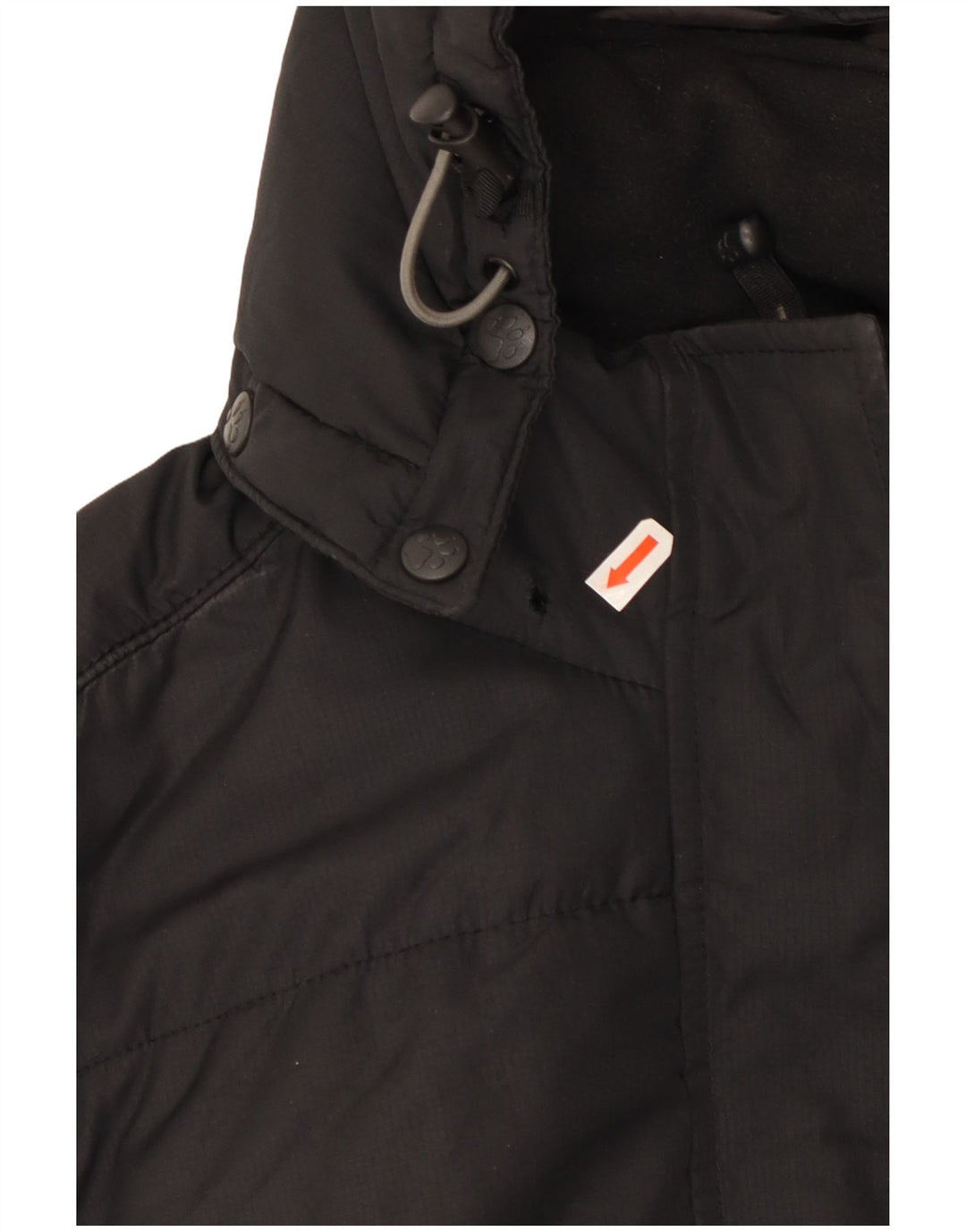Jack Wolfskin ženski podstavljeni kaput s kapuljačom UK 10 Mali crni poliester