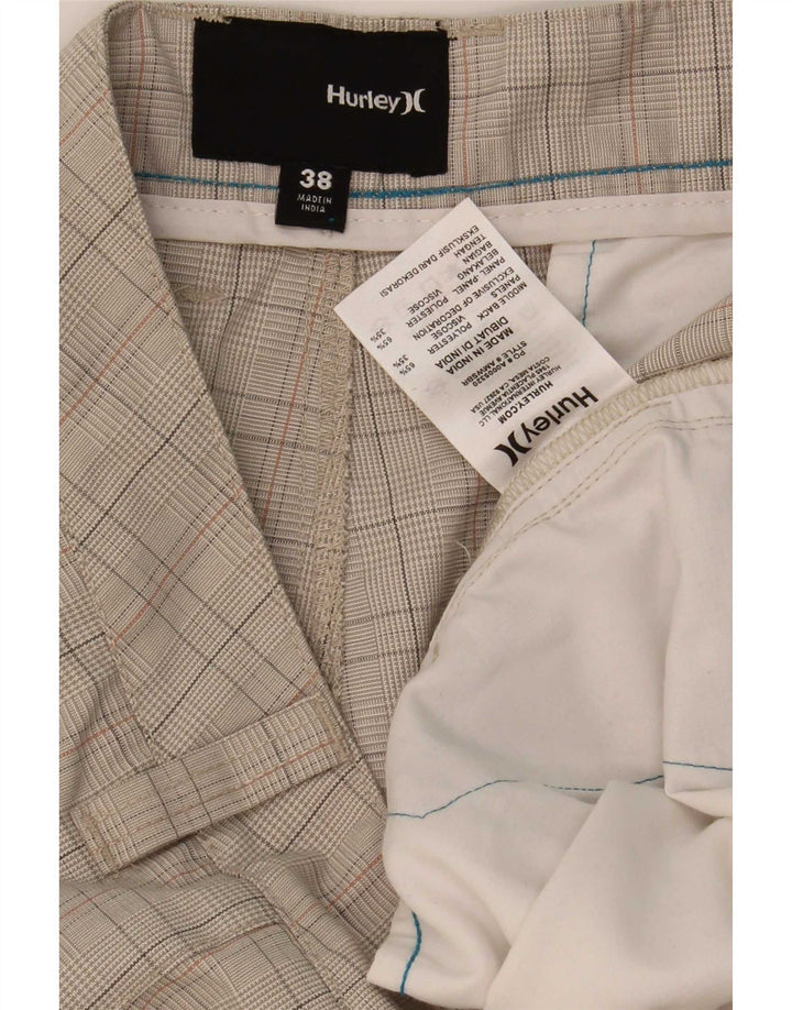 Muške kratke kargo hlače Hurley W38 XL sivi karirani poliester