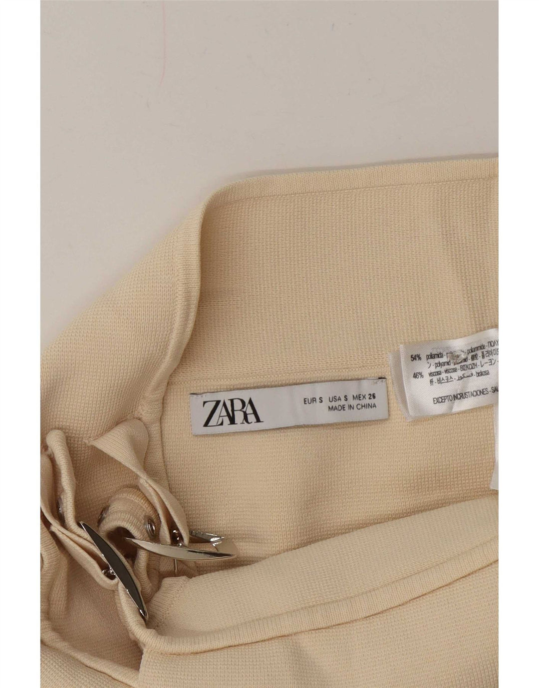 Zara ženska mini suknja na preklop, mala W26 od sivobijelog poliamida