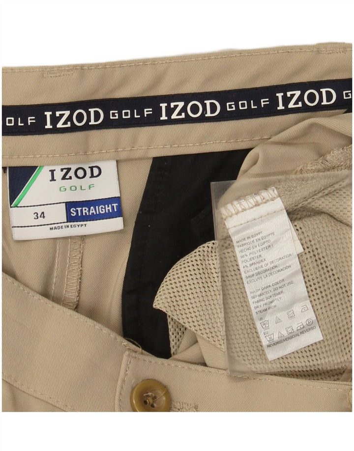 Izod muške chino kratke hlače W34 veliki bež poliester