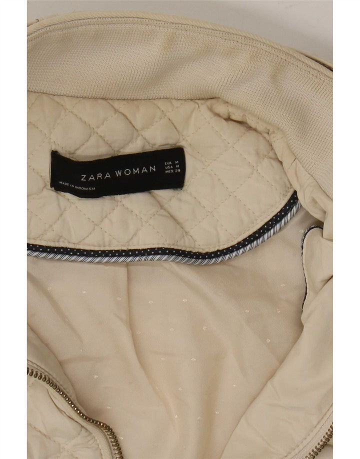 Zara ženska prošivena jakna UK 12 Medium Off White