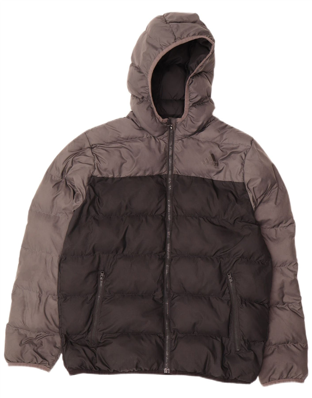 Podstavljena jakna s kapuljačom Adidas za dječake 13-14 godina, crna poliesterska boja