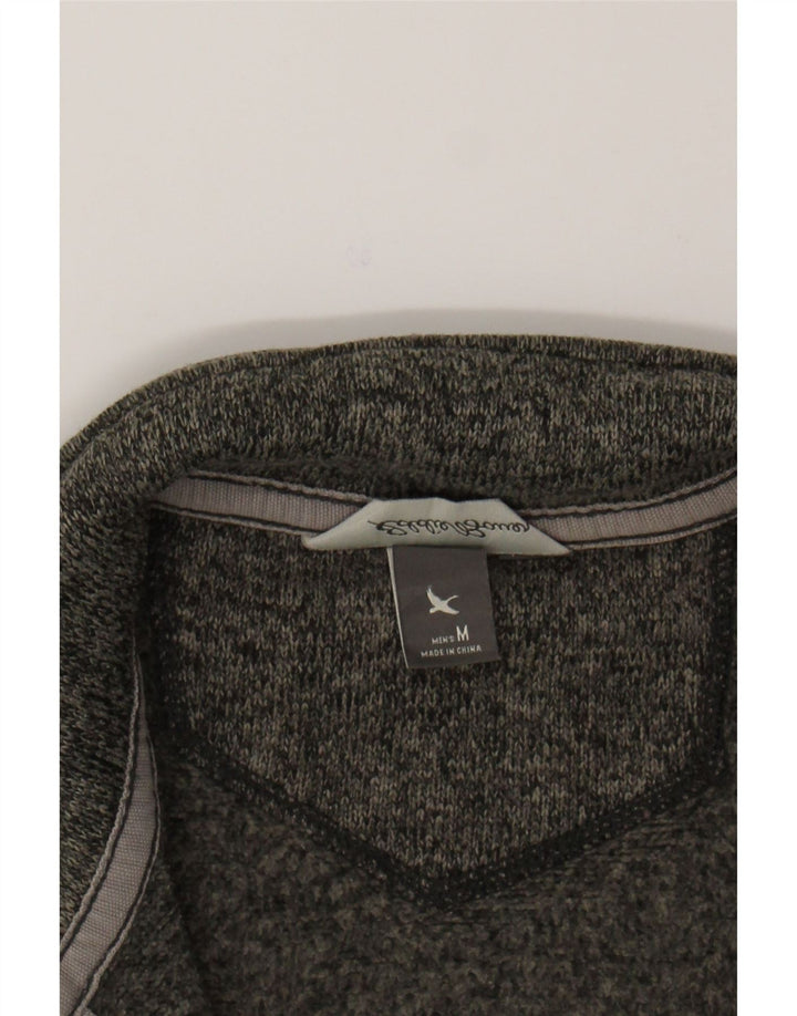 EDDIE BAUER Mens Zip Neck Sweatshirt Jumper Medium Grey Polyester Vintage Eddie Bauer and Second-Hand Eddie Bauer from Messina Hembry 