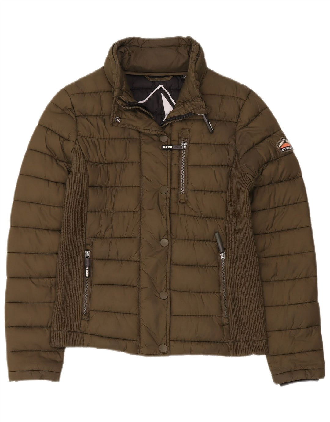 Superdry ženska podstavljena jakna UK 12 Srednji kaki najlon