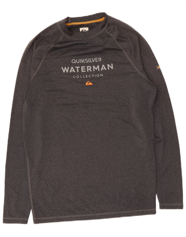 Quiksilver muška grafička majica dugih rukava, veliki sivi poliester