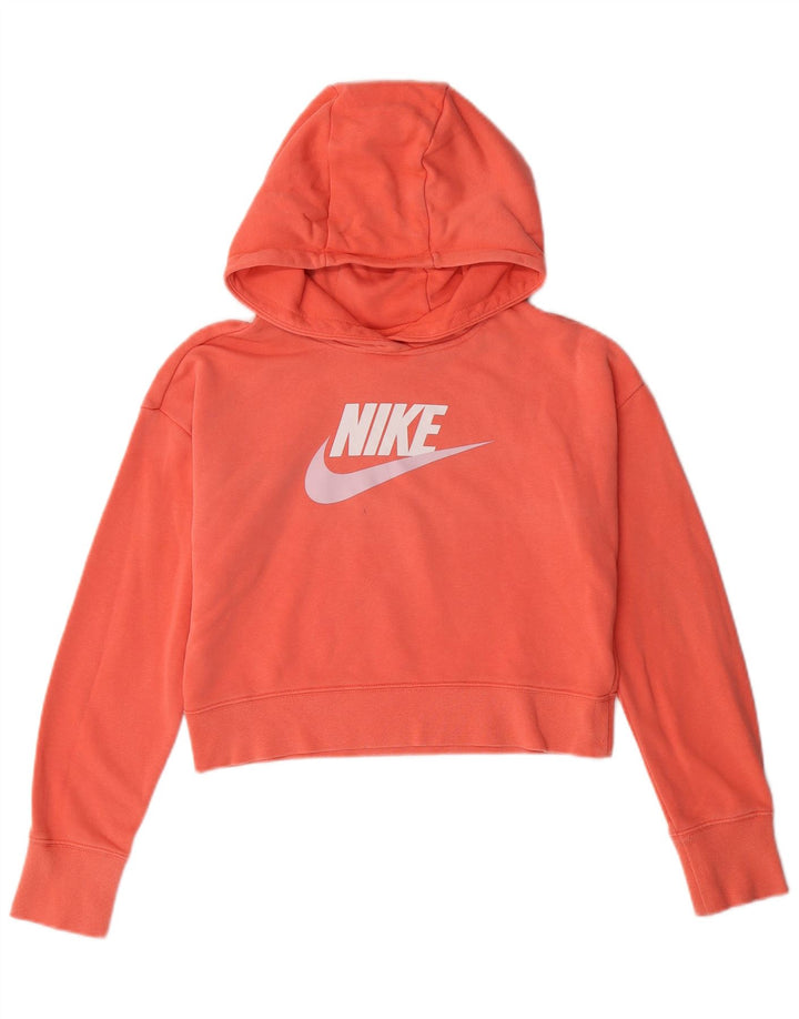 NIKE Girls Crop Graphic Majica s kapuljačom 12-13 Years Large Pink Pamuk