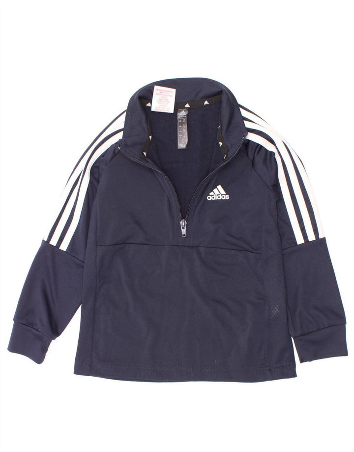Adidas Top trenirka za dječake Aeroready Zip Neck Pullover Top 5-6 Years Navy Blue
