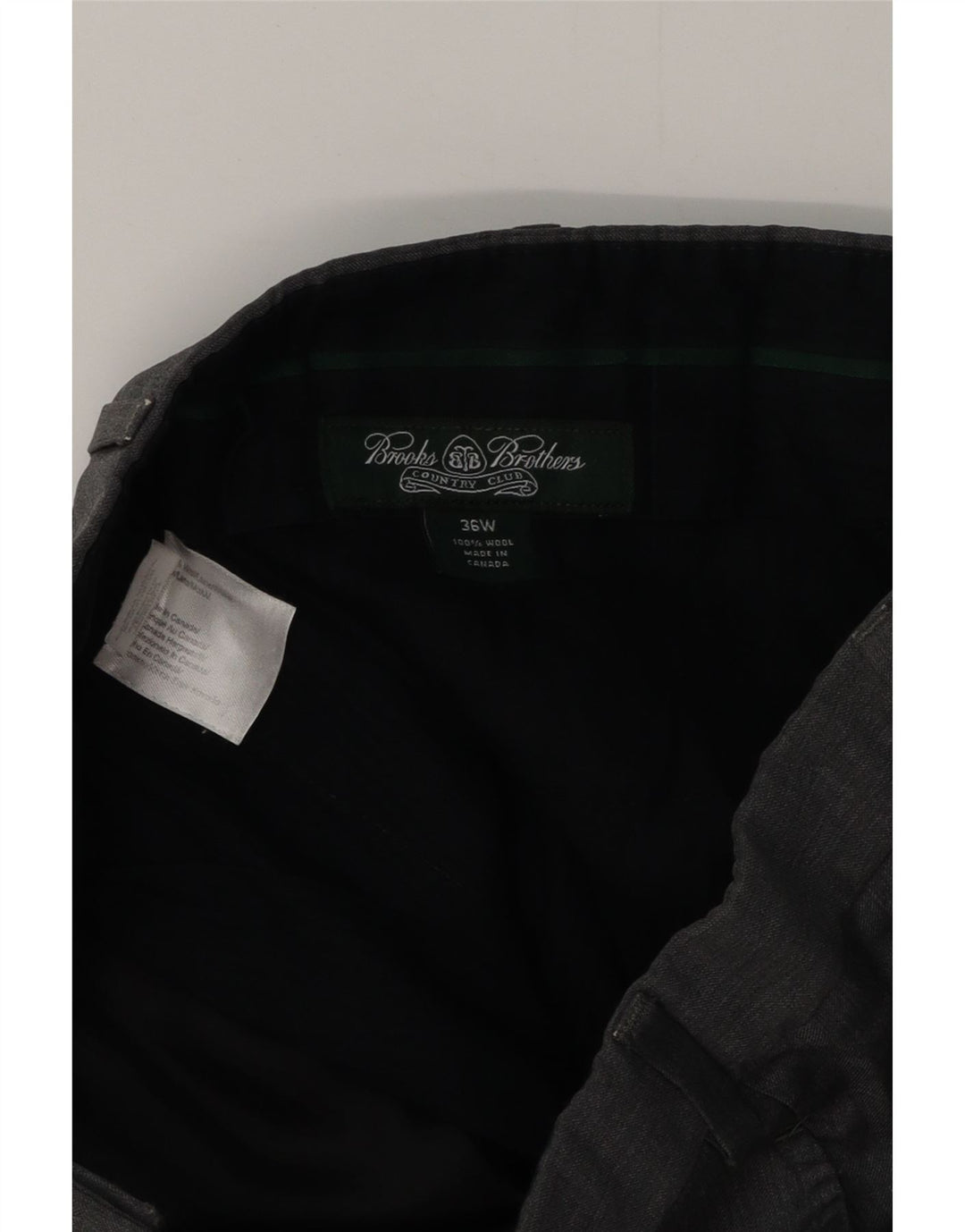 BROOKS BROTHERS Muške hlače ravnog odijela W36 L30 Siva vuna