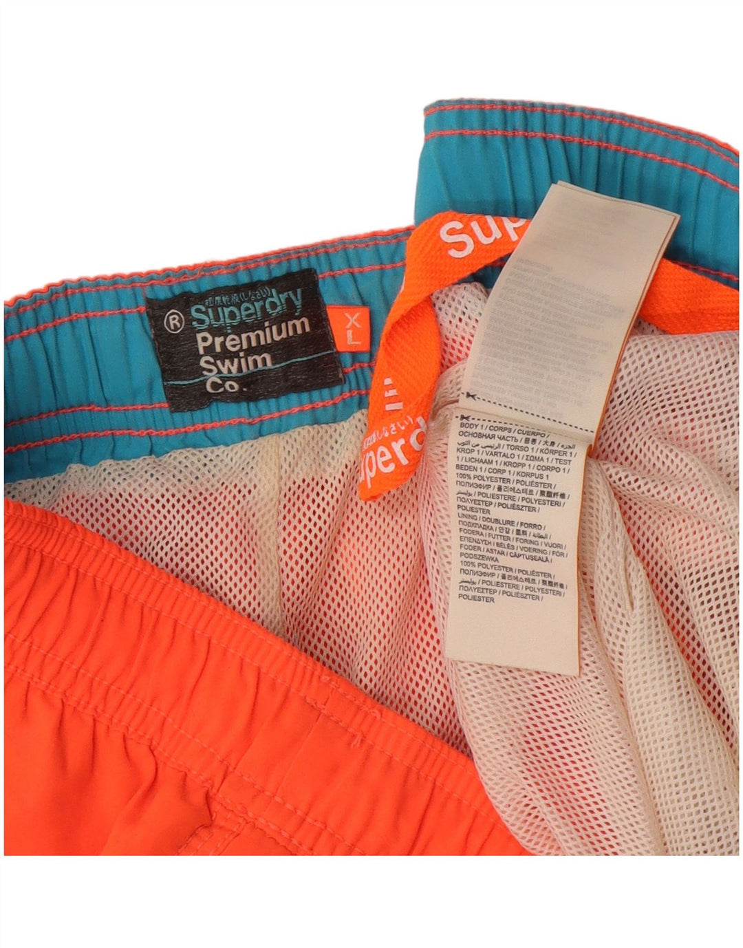 Superdry muške kratke hlače za kupanje s grafičkim motivima XL narančasti poliester