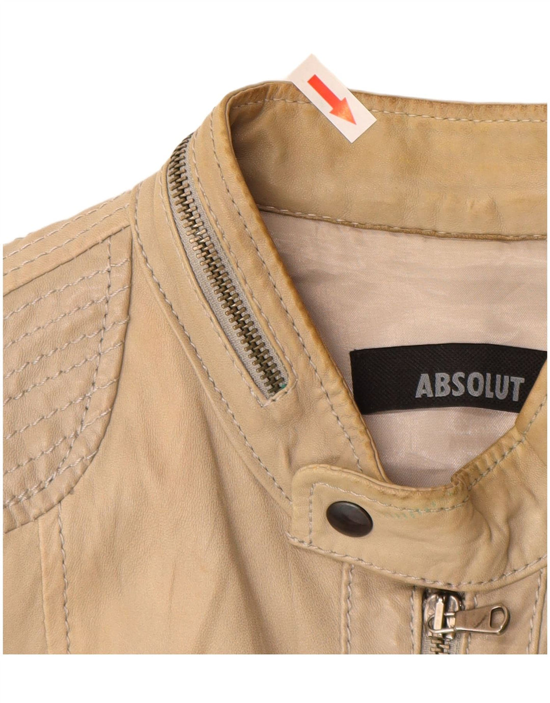 Vintage ženska kožna jakna UK 16 velika bež koža