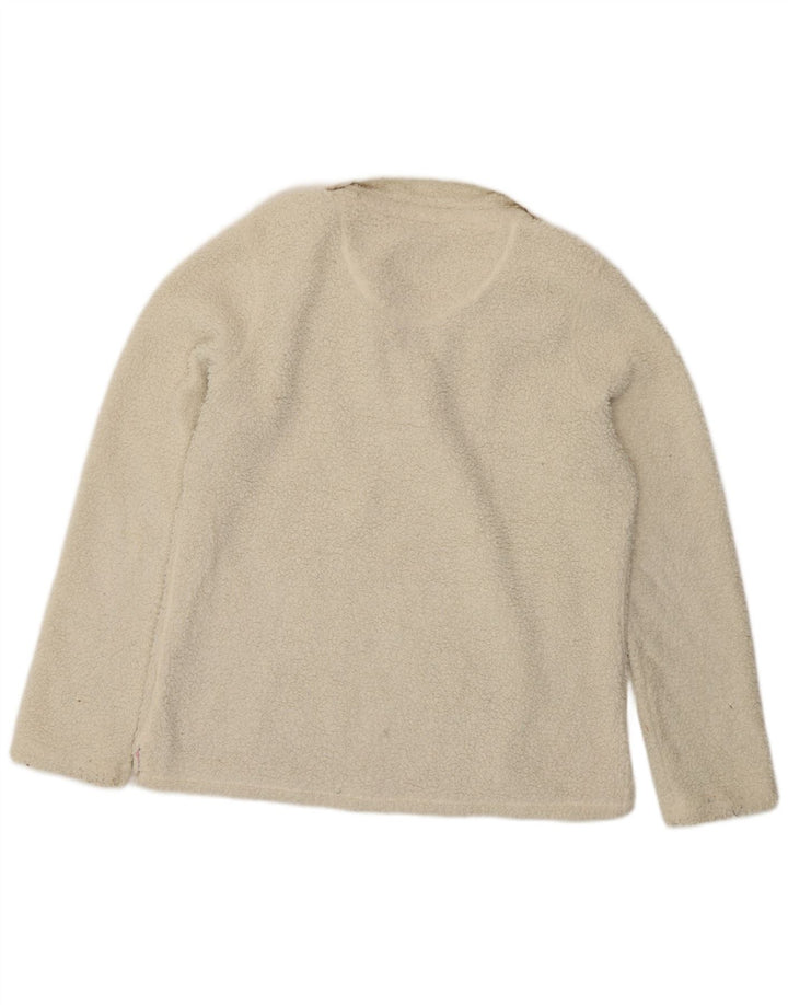 Crew Clothing Ženski džemper od flisa s gumbima i ovratnikom UK 14 Veliki bijeli poliester