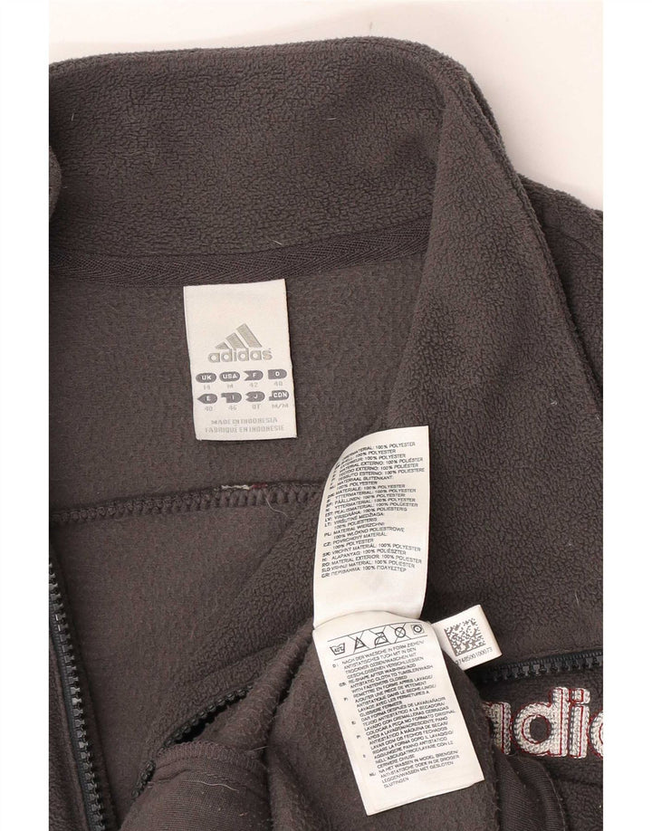 Adidas ženska jakna od flisa s grafičkim motivima UK 14 srednje sivi poliester