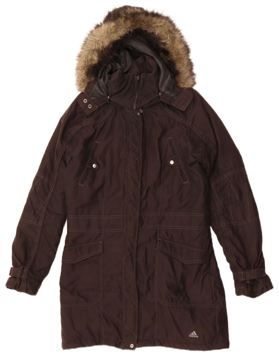 Adidas ženska jakna parka s kapuljačom UK 14 srednji crni poliester