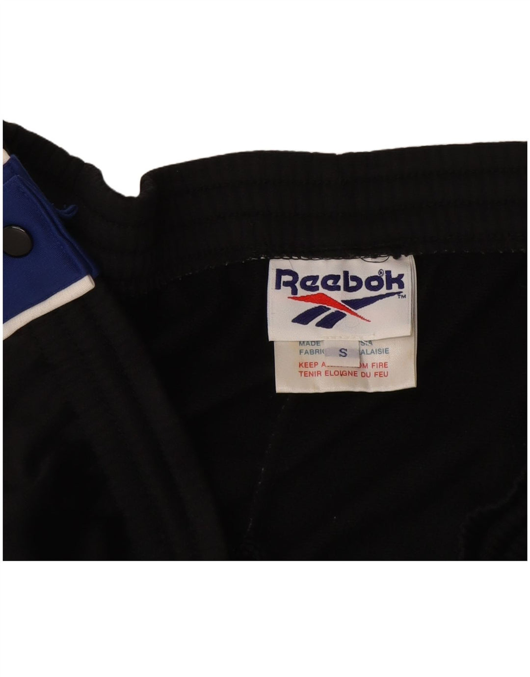 Reebok muške hlače od trenirke male crne poliesterske boje