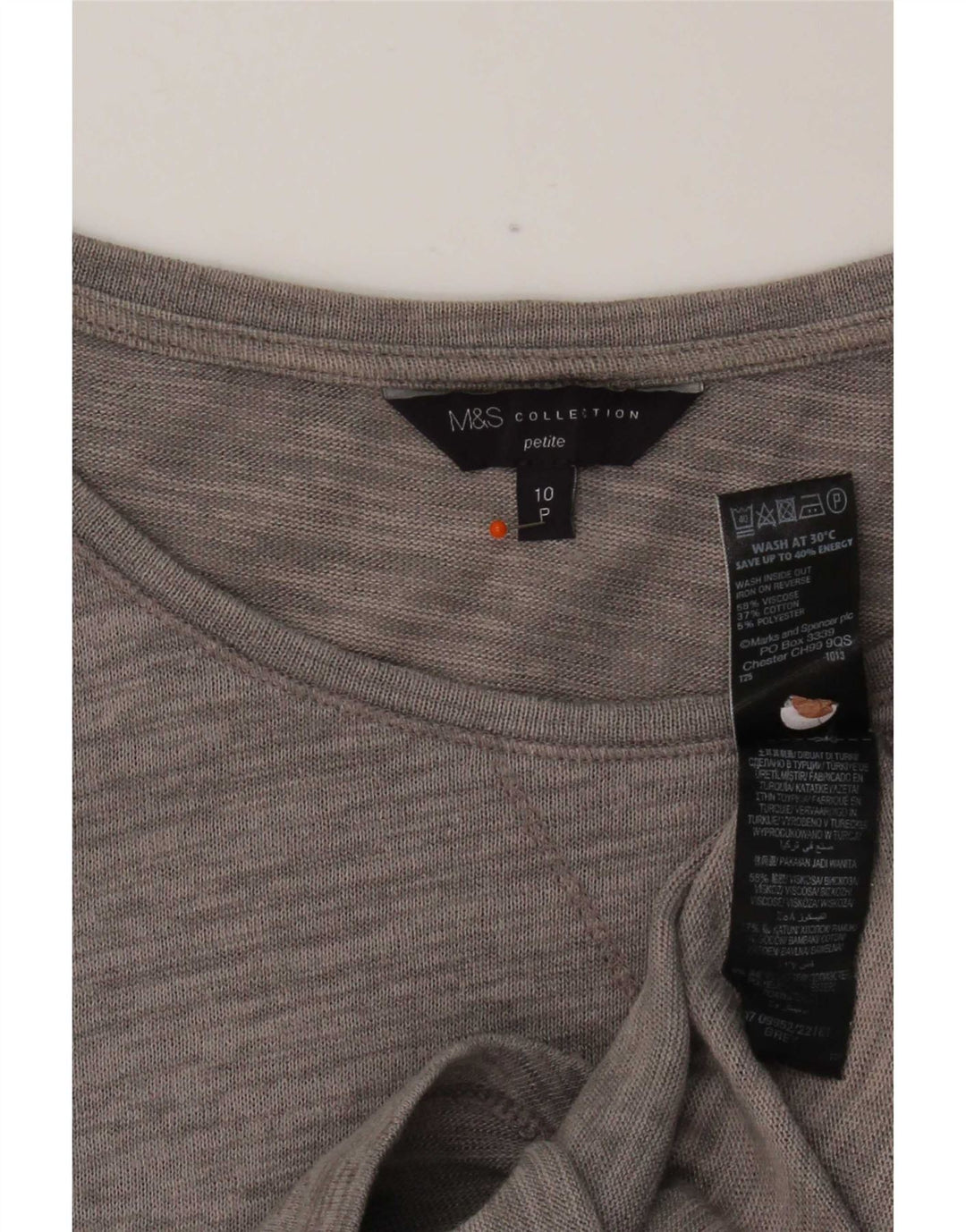 Marks & Spencer Ženska majica s 3/4 rukavima UK 10 Mala siva flekasta viskoza