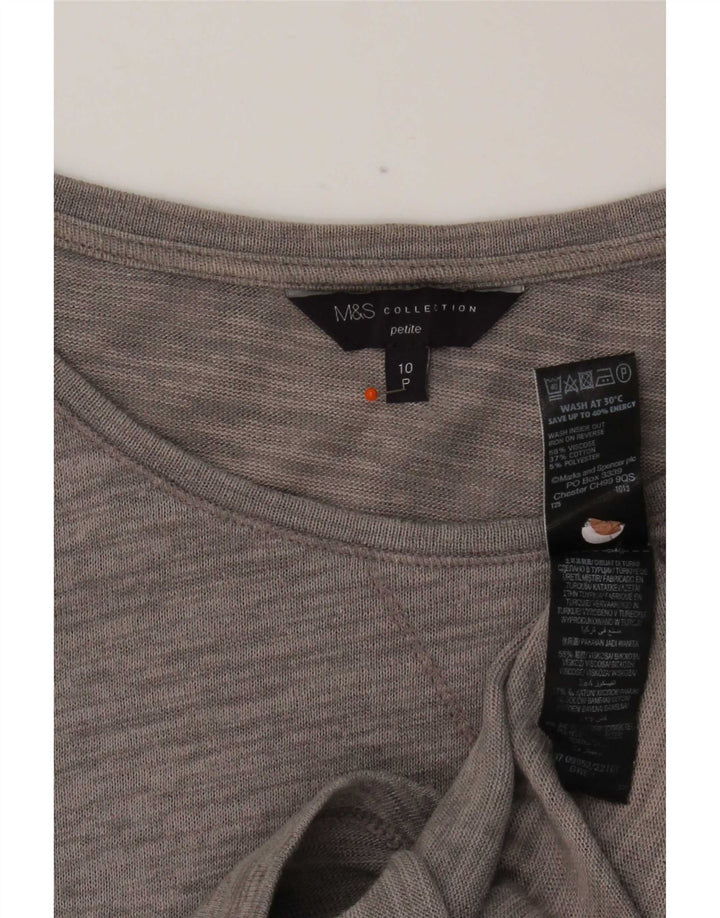 Marks & Spencer Ženska majica s 3/4 rukavima UK 10 Mala siva flekasta viskoza