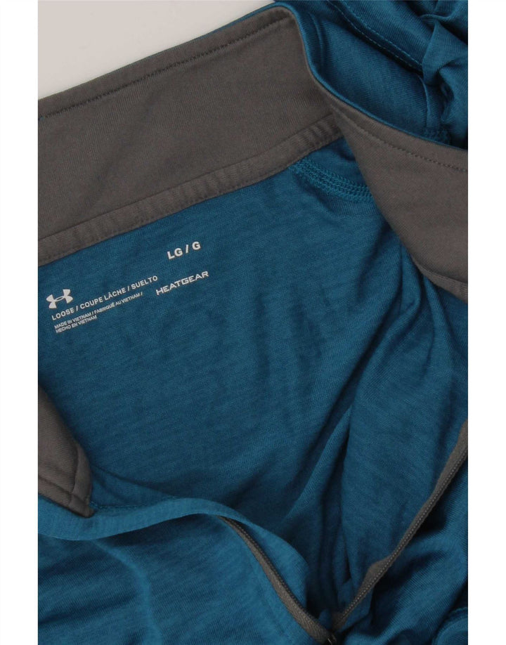 Under Armour Top trenirke za muškarce Heat Gear Zip Neck Pulover Large Blue