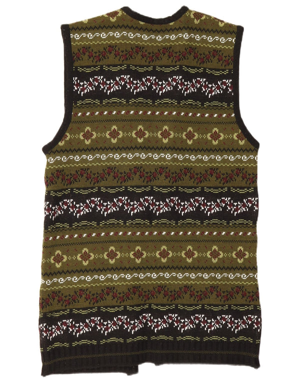 Vintage ženski kardigan pulover bez rukava UK 12 srednje zelene boje