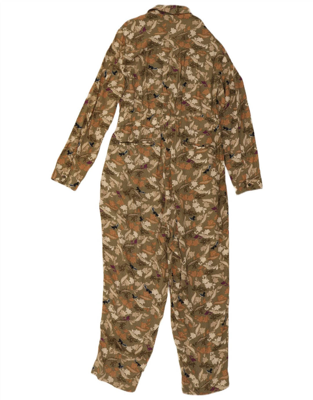 WHITE STUFF Womens Jumpsuit UK 14 Large Khaki Floral