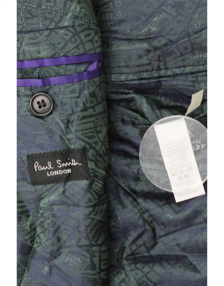 Paul Smith muški jakni sako s 3 gumba UK 40 Large tamnoplava gingham vuna
