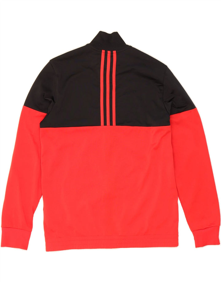 ADIDAS Boys Tracksuit Top Jacket 13-14 Years Red Colourblock Polyester Vintage Adidas and Second-Hand Adidas from Messina Hembry 