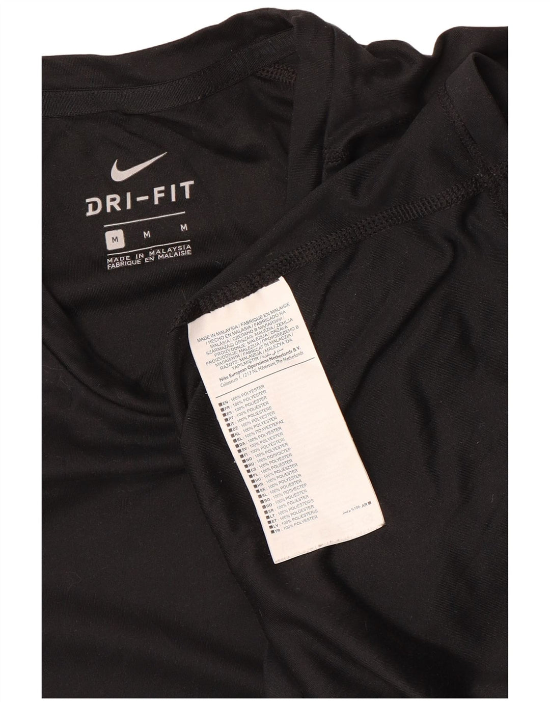 Nike Dri Fit majica kratkih rukava srednji crni poliester
