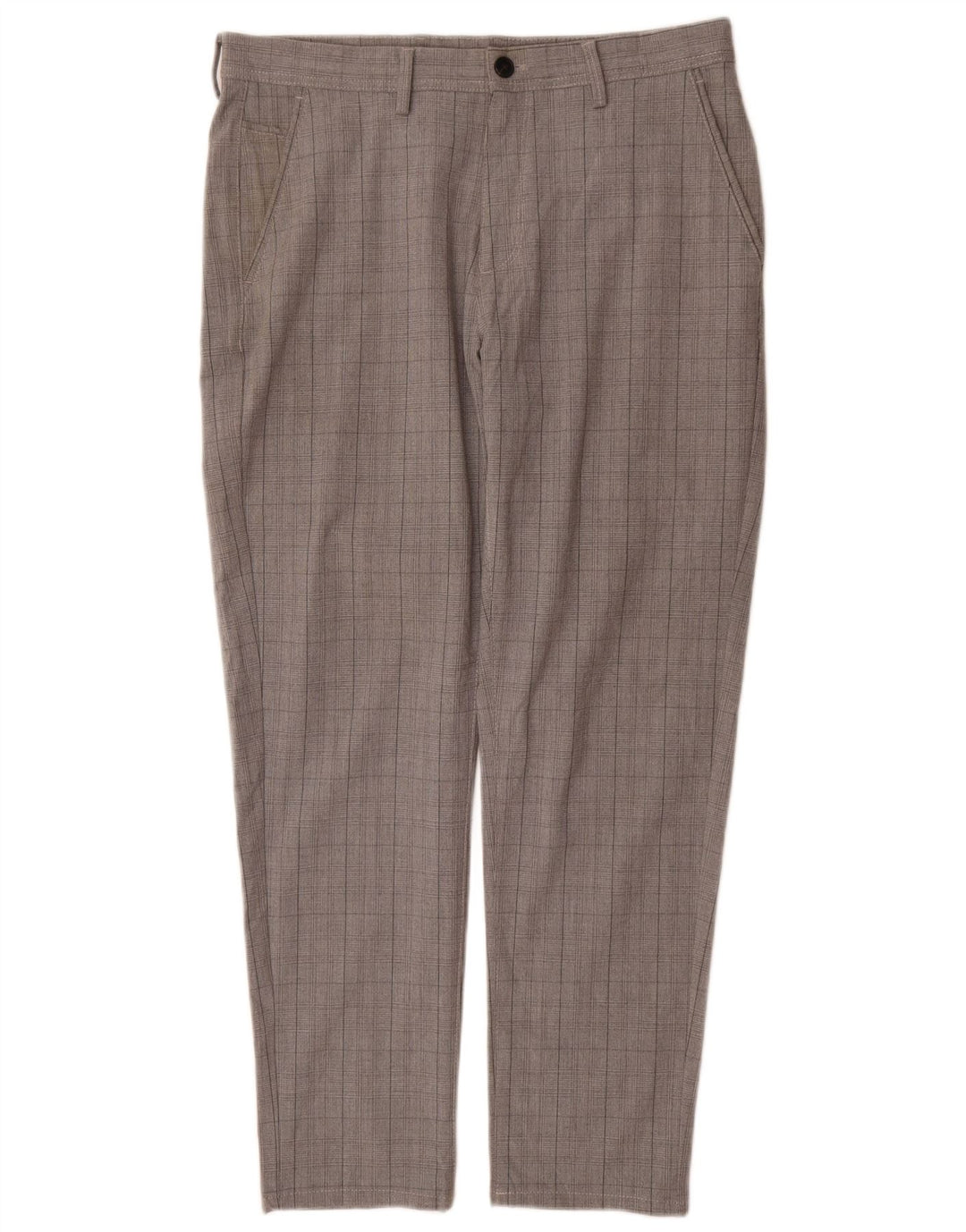 Zara muške uske chino hlače EU 42 Large W32 L30 sivi karirani poliester