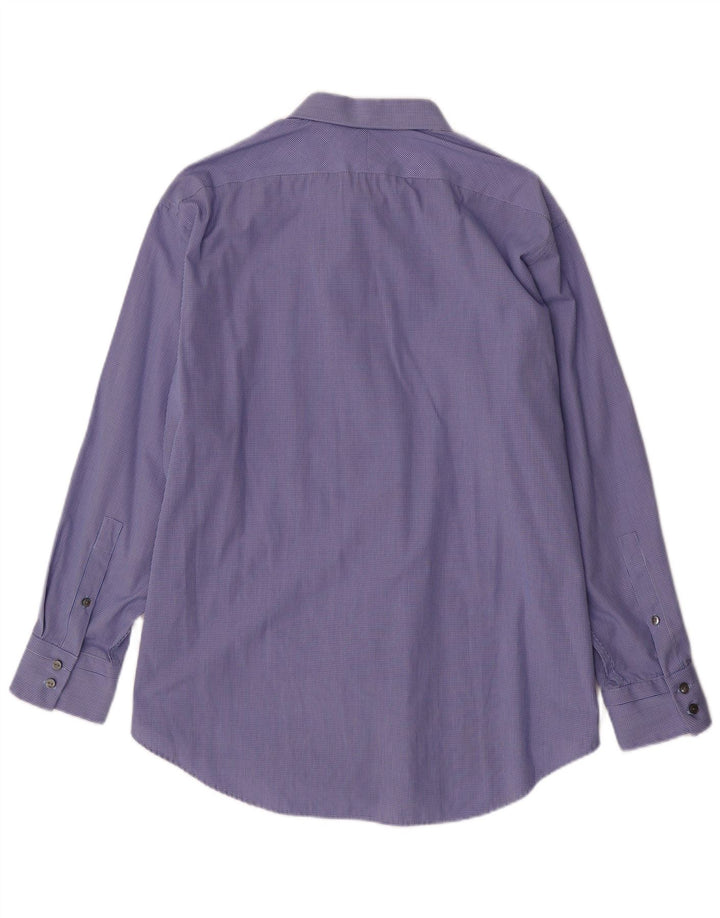 CALVIN KLEIN muška uska košulja veličina 17 1/2 XL plavi karirani pamuk