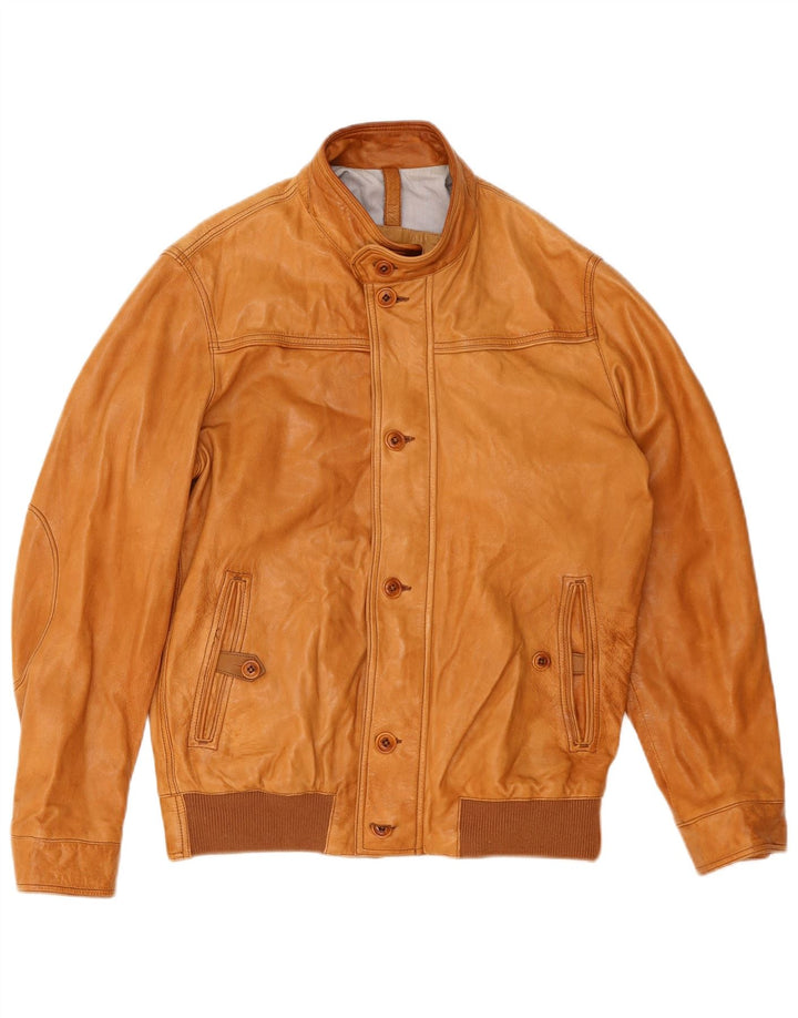 Massimo Dutti muška kožna jakna UK 40 Large Brown Leather