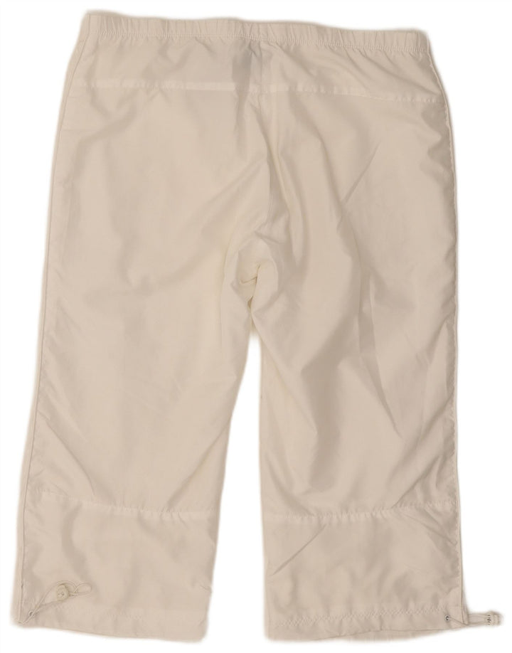 Nike Ženske Capri Trenirke Hlače UK 14/16 Veliki bijeli poliester